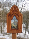 Small outddor Station of the Cross Wayside Shrine with ceramic porcelain tile