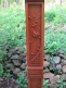 Carved western red cedar post for a Wayside Shrine