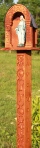 Carved post for Marian statue Wayside Shrine